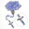 Catholic Rosary - GLASS STONE SILVER CRYSTAL PURPLE