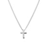 Stainless steel open curb chain necklace with cross pendant