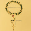 Catholic Rosary - HOLY MARY VINTAGE DARK GREEN GLASS STONE BEADS 6MM