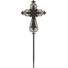 CROSS GARDEN STAKE- RUSTIC METAL