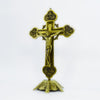 Antique Gold Metal Crucifix Standing 24cm