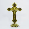 Antique Gold Metal Crucifix Standing 24cm