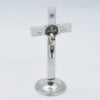 Standing White and Silver Crucifix