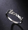 Stainless Steel Blessed Letter Ring Symbol Of Peace And Protection