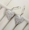 Copper Silver Plated with Zircon Embellishments Wings Hoop Earrings or Heart Shape