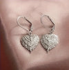 Copper Silver Plated with Zircon Embellishments Wings Hoop Earrings or Heart Shape