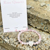 Natural Rose Quartz Bracelet with Love Heart stone charm