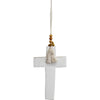 Hanging Wooden Cross White 16cm