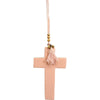 Hanging Wooden Cross Buttercream 16cm