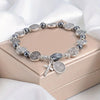 St Benedict silver plated beads elastic bracelet