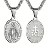 Stainless Steel Miraculous Mary Necklace