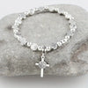 St. Benedict Cross Charm Pendant Elastic Bracelet