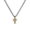 Black Stainless steel with gold details cross necklace