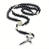 CATHOLIC ROSARY – ST BENEDICT with Black Hematite Beads