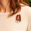 Iris Cavi Brooch Brown