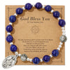 Stretch Rope Miraculous Mary Pendant beaded Bracelet