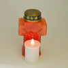 LED Candle w/ Crucifix Red Shape