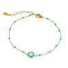 Sterling silver evil eye bracelet light blue