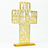 SERENITY PRAYER GOLD STANDING CROSS