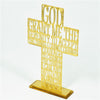 SERENITY PRAYER GOLD STANDING CROSS