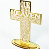 LORD'S PRAYER STANDING GOLD ACRYLIC CROSS