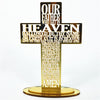 LORD'S PRAYER STANDING GOLD ACRYLIC CROSS