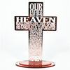 LORD'S PRAYER STANDING ROSE GOLD ACRYLIC CROSS