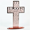 LORD'S PRAYER STANDING ROSE GOLD ACRYLIC CROSS