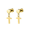Blaze men’s stainless steel faux plug stud earring with cross