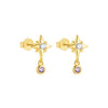 Sterling silver CZ North Star stud earrings with light amethyst
