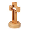 Rustic Beech Wood Cross With Stand