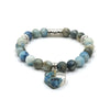 Love Heart Pendant Bracelet with Natural Stone Beads