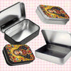 Religious Virgin Mary Rosary Metallic Box with Snap Closure