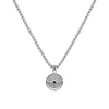 Stainless steel men’s compass & black CZ pendant box chain necklace