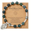 Stretch Rope Miraculous Mary Pendant beaded Bracelet