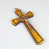 ST BENEDICT WOODEN BROWN WALL CRUCIFIX