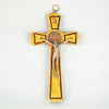 ST BENEDICT WOODEN BROWN WALL CRUCIFIX