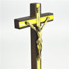 Brown Wooden Crucifixes Stand with Gold Panel