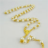 Catholic Rosary - PEARL BEADS AND GOLD CHAIN