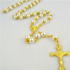 Catholic Rosary - PEARL BEADS AND GOLD CHAIN