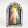 Silver Metal Plaque with Divine Mercy Jesus Picture