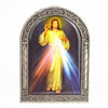 Silver Metal Plaque with Divine Mercy Jesus Picture