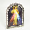 Silver Metal Plaque with Divine Mercy Jesus Picture