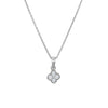 Sterling silver CZ petite flower pendant necklace