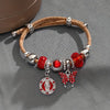 Leather Bracelet- with Miraculous Mary & Butterfly