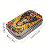 Religious Virgin Mary Rosary Metallic Box with Snap Closure