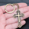 Vintage Alloy Cross Pendant Keychain