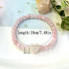 Natural Rose Quartz Bracelet with Love Heart stone charm