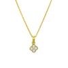Sterling silver CZ petite flower pendant necklace