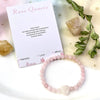 Natural Rose Quartz Bracelet with Love Heart stone charm